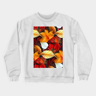 Realm of Foliage with Maple Leaves in Earth Warm Colors Crewneck Sweatshirt